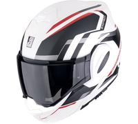 Scorpion EXO Tech Evo Furio Casque, Blanc mat/noir/rouge, Taille M (57/58)