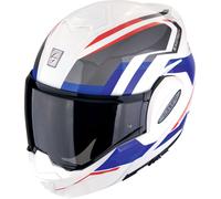 Scorpion EXO-Tech Evo Furio, casque modulaire XL Blanc/Gris/Rouge/Bleu Blanc/Gris/Rouge/Bleu