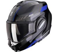 Scorpion Casque modulaire EXO-Tech Evo Socius Noir / Gris foncé / Bleu foncé Taille S