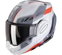 Scorpion EXO-Tech Evo Socius, casque modulaire M Gris Clair/Gris/Rouge Gris Clair/Gris/Rouge