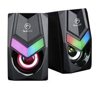 Scorpion - Haut-parleurs PC - Modèle Ma-SG118 - Puissance de 3 x 2 W - Contrôle Tactile - 7 Couleurs Éclairage LED - Contrôle du Volume - Connexion USB et Minijack - Taille 2.5 "- Couleur Noire