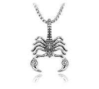 Scorpion King Necklace for men, metal sliding pendant accessory, party jewelry, One Size, Agate
