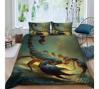 Scorpion Lumière Imprimé Parure De Lit Microfibre Super Douce Et Respirante Animal Themes Wildlife Housses De Couettes 3 Pièces Et 2 Taie d'oreiller King(220x240cm)