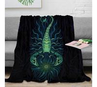 Scorpion Lumineux 3D Imprimé Blanket Microfibre Doux Chaud Décor Maison Scorpion Throw Blanket pour Canapé Chambre 40x50(100x130cm)