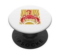 Scorpion Rouge avec Rayons du Soleil Design Vintage PopSockets PopGrip Adhésif
