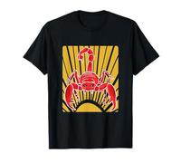 Scorpion Rouge avec Rayons du Soleil Design Vintage T-Shirt