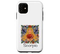 Scorpion Signe du Zodiaque Octobre Novembre Anniversaire Femmes Floral Coque pour iPhone 11