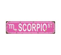 SCORPION Signe du Zodiaque Signe du Zodiaque Vintage Plaque en Métal, Plaques de Rue, Maison Chambre Mur Salle de Bain Bar Café Garage Décor 16"x4"