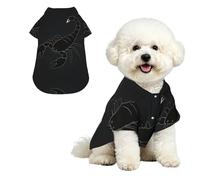 Scorpion Tail S Chemise hawaïenne pour petits chiens - Tenue d'été mignonne pour la plage - Vêtement doux et respirant avec boutons
