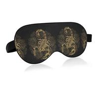 Scorpion Tattoo orné d'or Scorpion Masques pour les yeux Blocs de couverture Masque de sommeil léger Couverture d'ombre avec les yeux bandés Couverture relaxante pour les yeux avec sangle de tête régl
