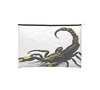Scorpion Trousse à maquillage réutilisable en papier imperméable et légère pour voyage, école et usage quotidien Motif imprimé intégral pour femmes, étudiants, écologistes, Noir , Taille unique
