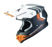 Scorpion VX-16 Evo Air Fusion Casque de motocross, noir-blanc-orange, taille 2XL pour homme