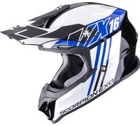 Scorpion VX-16 Evo Air Lignes Casque de motocross, noir-blanc-bleu, taille XL pour homme
