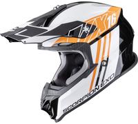 Scorpion VX-16 Evo Air Lignes, casque de motocross L Noir/Blanc/Orange Noir/Blanc/Orange