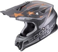 Scorpion VX-16 Evo Air Patriot Casque de motocross, noir-gris-orange, taille S pour homme