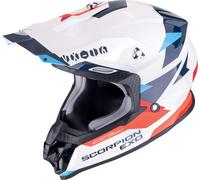 Scorpion VX-16 Evo Air Rod casque de motocross, blanc/rouge/bleu, M (57/58)
