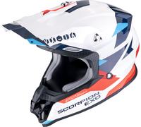 Scorpion VX-16 Evo Air Rod Casque de motocross, blanc-rouge-bleu, taille XS pour homme