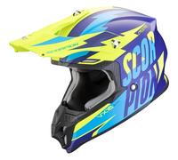 Scorpion VX-16 Evo AIR Slanter Bleu Mat-Jaune Fluo XXL