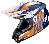 Scorpion VX-16 Evo Air Slanter, casque à croix M Bleu Foncé/Orange Bleu Foncé/Orange
