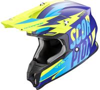 Scorpion VX-16 Evo Air Slanter, casque à croix XXL Mat Bleu/Jaune Néon Mat Bleu/Jaune Néon