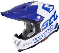 Scorpion VX-22 Air Updown Casque de motocross, blanc-bleu, taille S pour homme