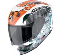 ScorpionEXO JNR Air The4Elements Casque pour enfants, blanc/bleu/orange, Y/L (52/53)