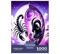 Scorpionnn et Bélier Puzzles Jeu De Société Adulte Activités Familiales Stimulfourmies 1000 Pièces Douze Signes du Zodiac Casse-tête Qualité Premium pour Adultes 70x50cm/1000pcs