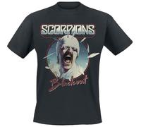 Scorpions Blackout Tour 1982 Homme T-Shirt Manches Courtes Noir 100% Coton Regular/Coupe Standard