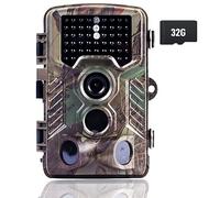 scosao Caméra de Chasse Camera Surveillance étanche 16mp 1080p, avec Vision Nocturne de 82ft/25m Starlight 46 Pcs Infrarouge LED, 3 Mouvement Capteurs, Grand Angle 120°, pour Animaux, Jardin, Ferme