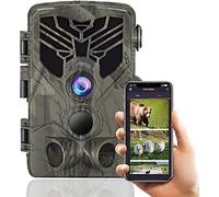 scosao Caméra de Chasse WiFi Bluetooth 24mp 1296p, Caméra Surveillance Extérieur Etanche avec Détecteur de Mouvement Vision Nocturne Infrarouge 65ft, Déclencheur 0,3S, Grand Angle 120°