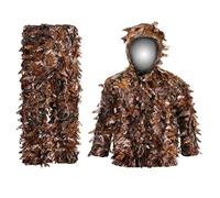 scosao Ghillie Suit, Camouflage 3D Costume de Ghillie Woodland Tenue de Chasse Léger et Respirant pour Hommes Femmes, Jeunes,Photographie Animalière, Militaire, Airsoft, Bservation des Oiseaux,Brown