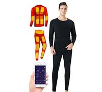 scosao Sous-vêtements chauffants électriques USB - Pour homme et femme - Respirant - Couche de base en polaire - Pantalon chauffant avec lavable et réglage de la température de l'application.