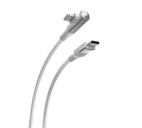 Scosche Ci4BRA4WT-SP Strikeline RA Premium USB-C vers câble tressé à angle droit certifié MFi de charge et de synchronisation, 1,2 m, blanc/argent