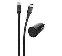Scosche CPD20Ci4B4 Powervolt 20 W USB Type-C PD 3.0 Noir Chargeur de Voiture Rapide avec certifié MFi USB-C vers Lightning Charge et Synchronisation Câble tressé Gris sidéral 1,2 m