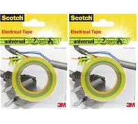 Scotch 19500187588 Ruban électrique 10 m x 15 mm Jaune/Vert (Lot de 2)