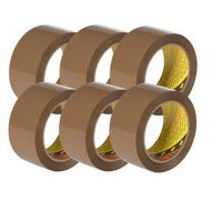 Scotch 3M C5066SF6 Lot de 6 Rubans adhésif d'emballage en polypropylène 50 mm x 66 m Havane Marron
