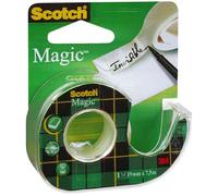 Scotch Ruban adhésif Magic Caddy Pack 2 rouleaux + 1 gratuit 19 mm x 7,5 m + 2 dévidoirs manuels