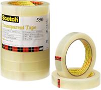 Scotch 550 Ruban Adhésif Transparent, 8 Rouleaux, 19 mm x 66 m | Ruban Adhésif Multi-Usages Transparent pour l’École, la Maison, le Bureau ; Aisé à Utiliser, pour Emballer, Fermer et Réparer