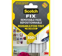 Scotch 7100263372 Scotch FIX™ REMOVABLE PADS pastilles adhésives double face pour max. 300,0 g 11,0 x 15,0 mm, 36 pcs.