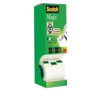 Scotch Magic Tape Ruban adhésif invisible largeur 19 mm x longueur 33 m (Lot de 7 + 1 OFFERT)
