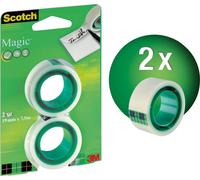 Scotch Ruban Magic - 2 Rouleaux, 19 mm x 7,5 m - Idéal pour le Bureau et l'École