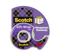 Scotch 90-ST Recharges de ruban adhésif prédécoupé finition satin Dévidoir de ruban adhésif spécial papier cadeau (19 mm x 16,5 m / 1 rouleau)