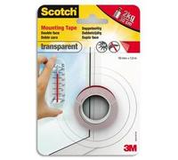 Scotch Adhésif Double Face Extra Fort Transparent Collage Permanent, Rouleau 19mmx1,5m Jusqu?À 2kg/30cm