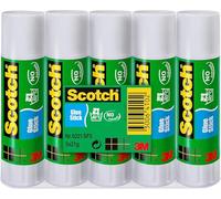 Scotch Bâton de Colle Permanente, 5 Bâtons, 21 g par Bâton | Adhérence Permanente Forte pour Projets Artistiques, de Bureau et Scolaires ; Facile à Nettoyer, Non Toxique et à Base d’Eau