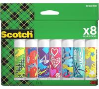 Scotch Bâtons de colle permanente blanche - Colle forte, sans solvant, non toxique - Lot de 8 (8 g)