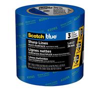Scotch Blue 2093-36AC3 Sharp Lines Ruban de peintre, 3,6 cm de large, bleu