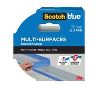 Scotch-Blue Ruban de masquage multi-surfaces - PEFC - Carton découpé Bleu 41 m x 36 mm
