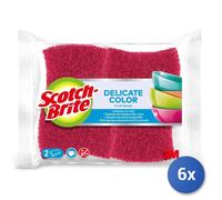 Scotch-Brite 6x Éponge + Fibre Antirayures Colorée 2 Pièces