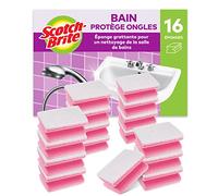 Scotch-Brite Bath, Éponge grattante pour salle de bains, 16 par lot - Pour le nettoyage des surfaces délicates comme le verre, le chrome et la céramique
