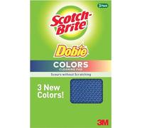 Scotch-Brite Dobie Lot de 3 tampons à récurer Multifonctions pour Cuisine, Salle de Bain et Maison (Bleu, Vert, Rouge)